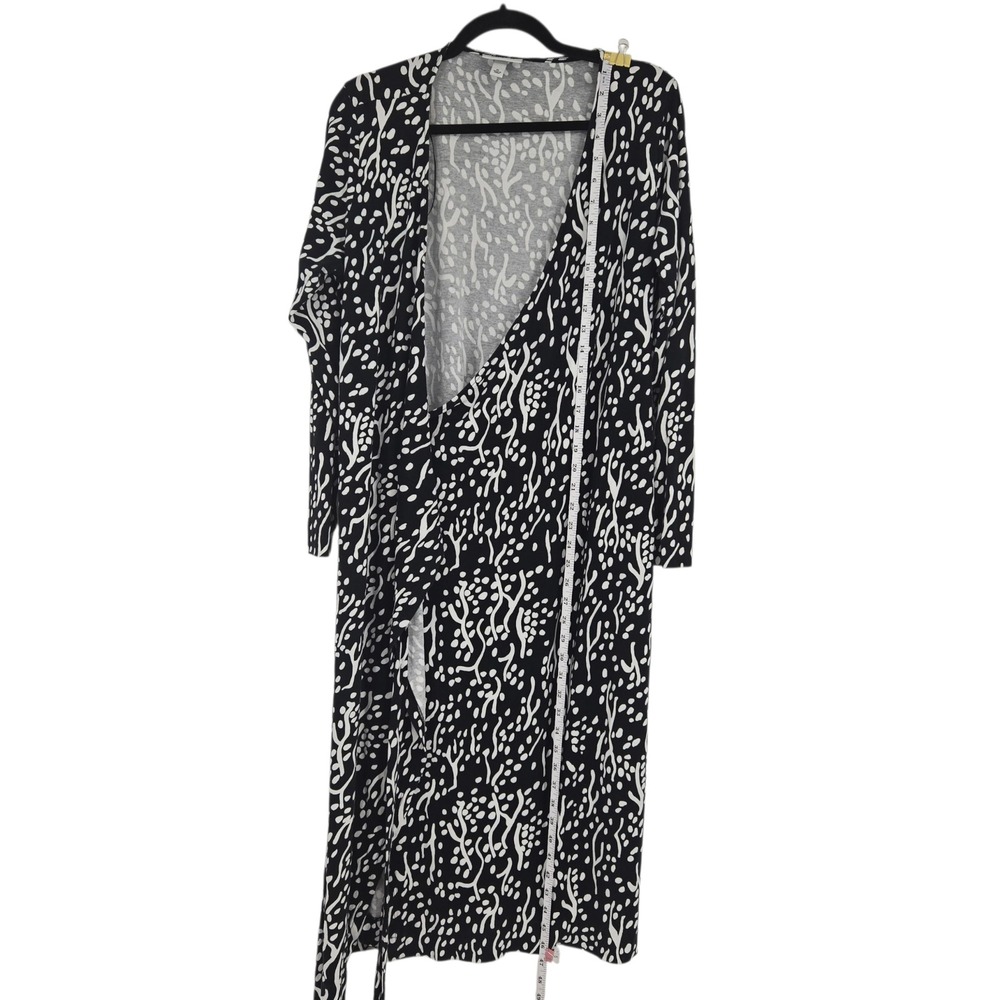 Diane Von Furstenberg Wrap Dress XL Black White Abstract Long Sleeve DVF Target - Picture 6 of 10